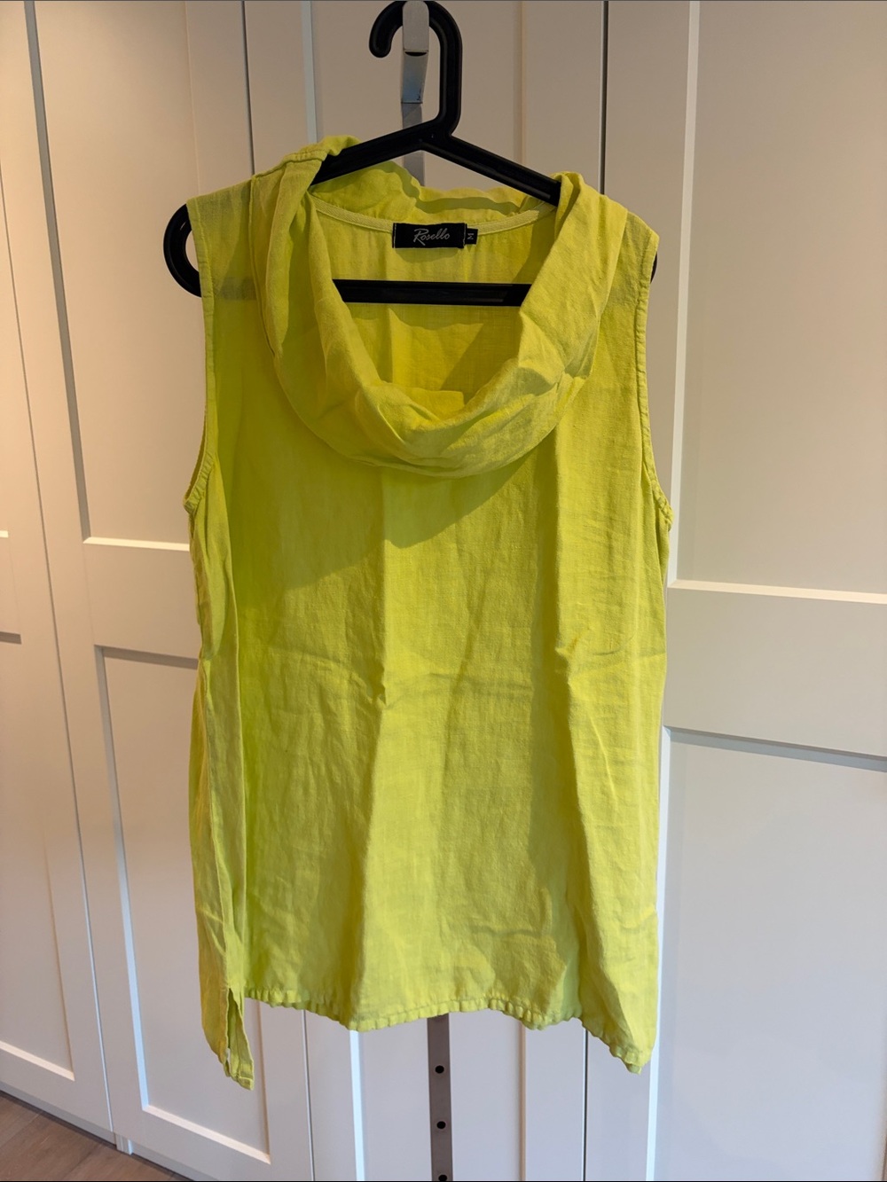 Neon Yellow Cowl Neck Sleeveless Top